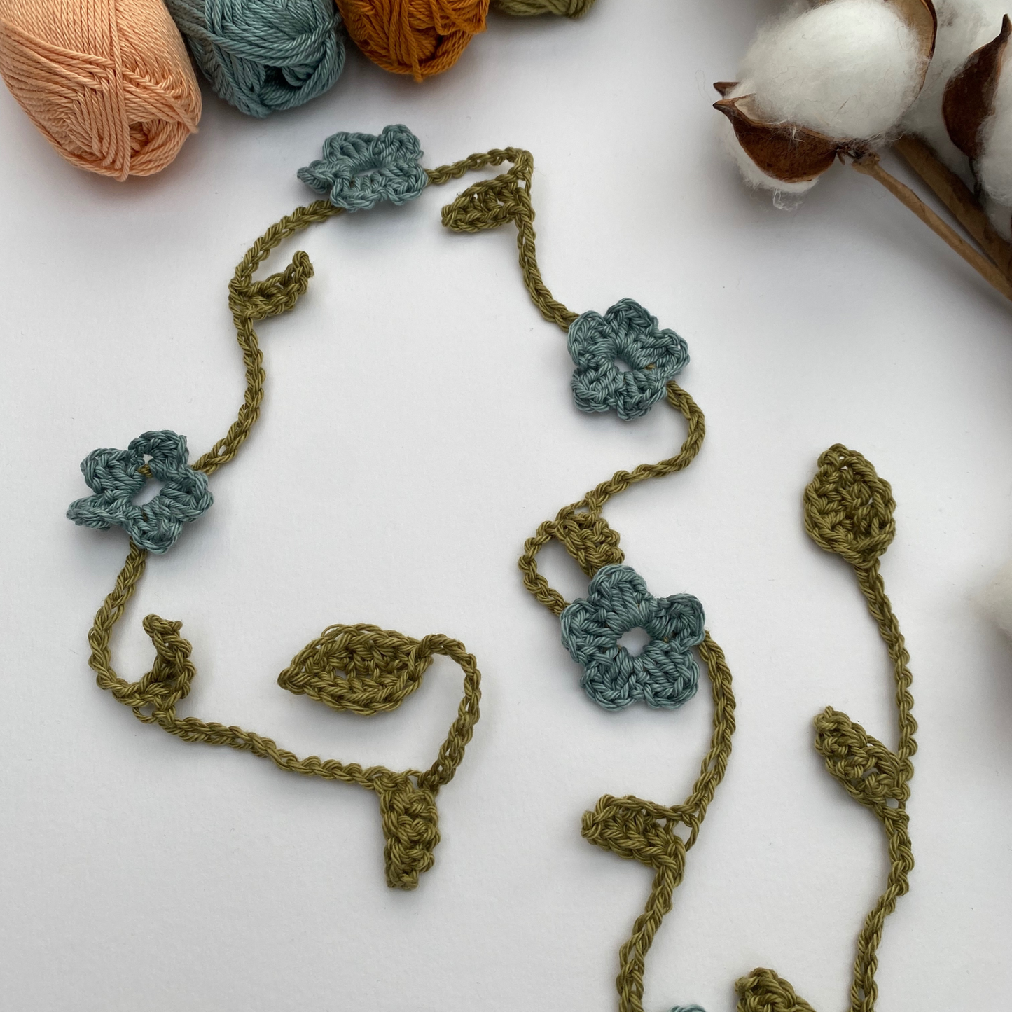 Summer Boho cotton flower Pixie vine