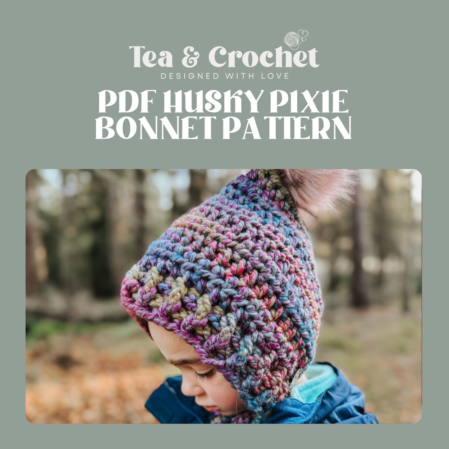 Husky pixie bonnet PDF crochet pattern