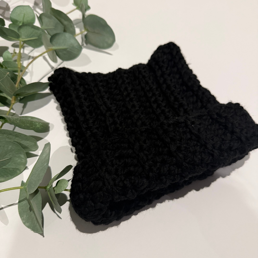Premade 1-3years Black Cat Beanie