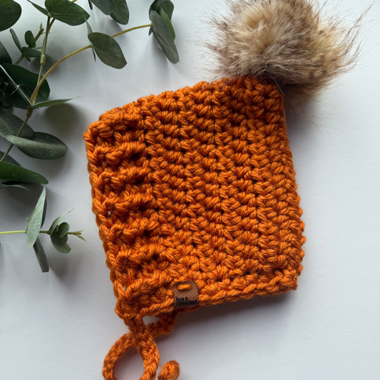 Premade 1-3years Pixie Pumpkin in ginger with pompom