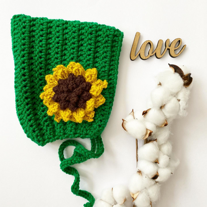 Spring Sunflower applique bonnet