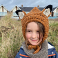 Gingerbread Fox Bonnet with ties