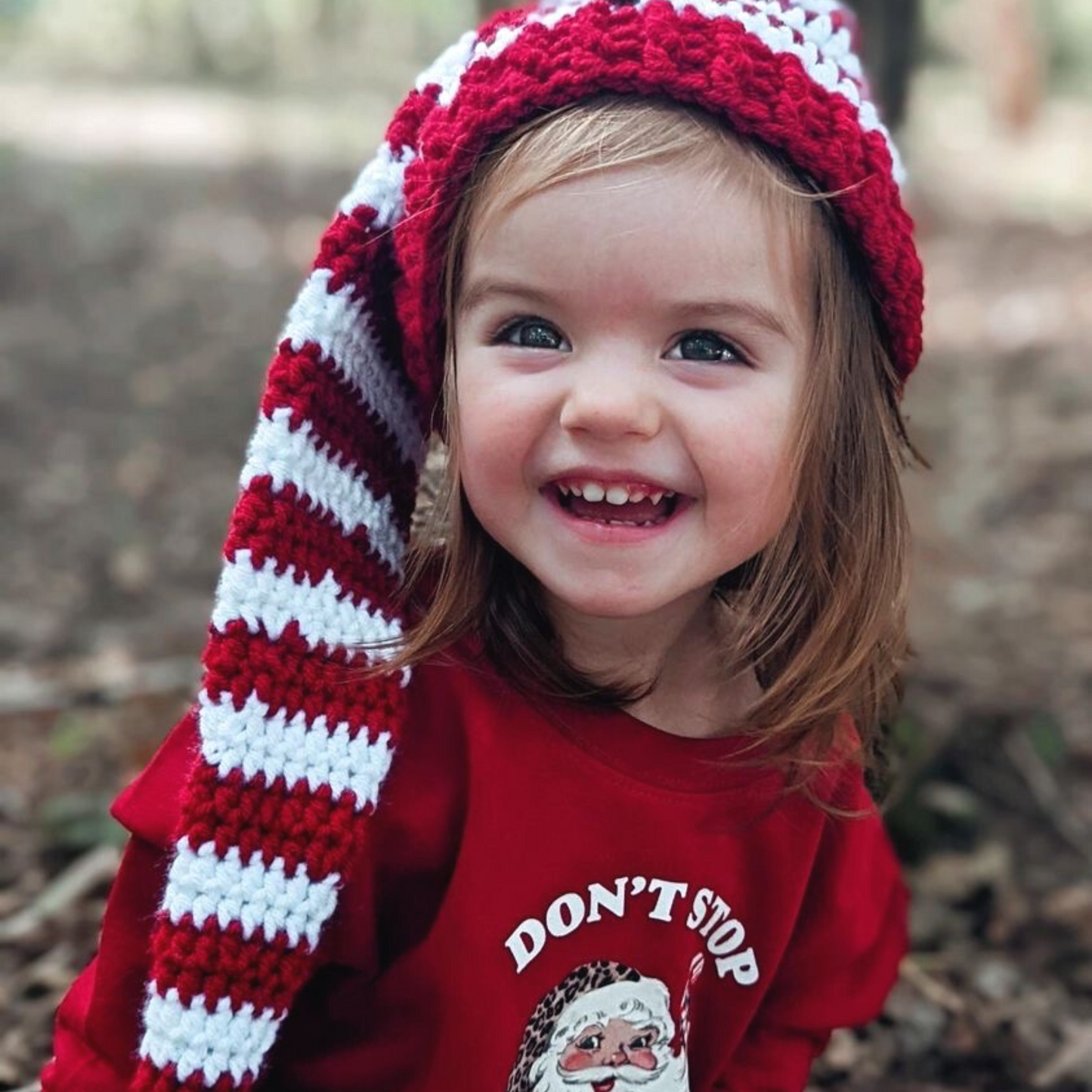 Christmas Striped Elf hat with Pompom