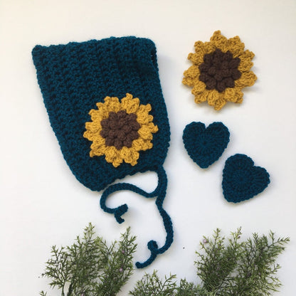 Spring Sunflower applique bonnet